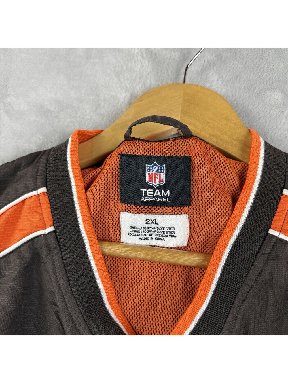 VTG Cleveland Browns NFL Men’s 2XL Brown Pullover Windbreaker Jacket Team Y2K - Picture 2 of 10